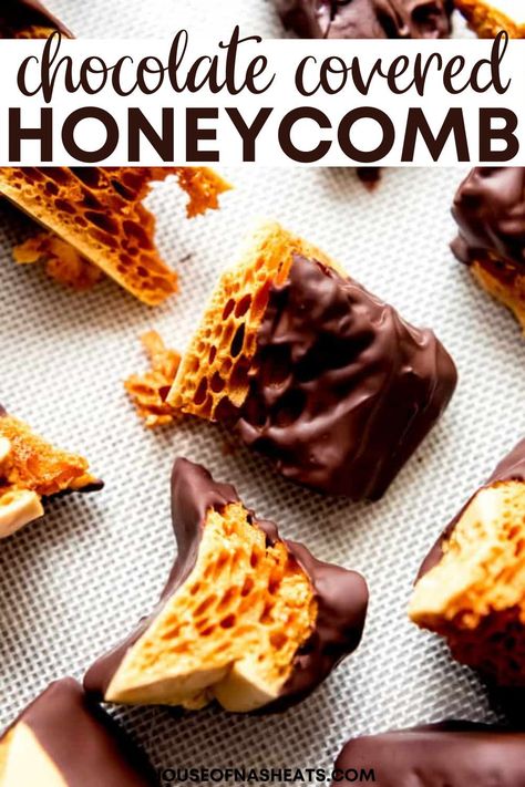 Honeycomb Recipe, Chocolate Honeycomb, Cadbury Crunchie, Crunchie Bar, Honeycomb Candy, Toffee Candy, Toffee Recipe, Caramel Toffee, Candy Recipes Homemade