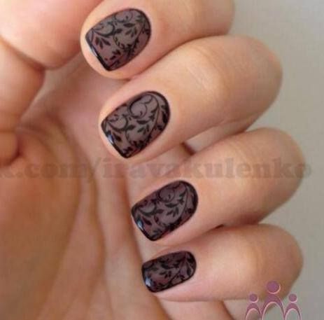 smoky top coat Wedding Makeup Glasses, Lace Nail Design, Makeup Glasses, Black Gel Nails, Lace Nail Art, Sheer Nails, Simple Lace, Gothic Nails, Lace Nails