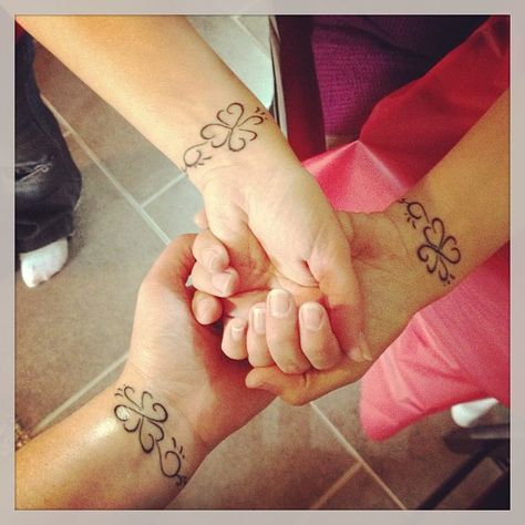 3 Sisters Tattoo....I'd do 4 sisters, maybe a variation of a 4 leaf clover? 3 Sisters Tattoo, 3 Sister Tattoos, Random Tattoos, Sister Tat, Clover Tattoo, Sisters Tattoo, Baby Tattoo, 2 Daughters, Tatoo Inspiration