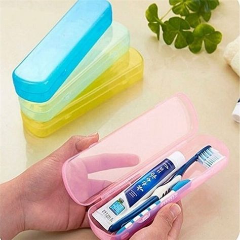 Toothpaste Storage, Travel Toothbrush Holder, Camping Bathroom, Toothbrush Travel Case, Sikat Gigi, Toothbrush Case, Toothbrush Storage, Toothbrush Holders, Vacation Accessories