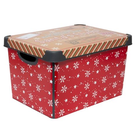 Simplify Santa's Elves Storage Tote Bin | Michaels Big Gift Boxes, Plastic Storage Totes, The Off Season, Big Gift, Holiday Organization, Holiday Storage, Ornament Storage, Storage Tote, Container Shop