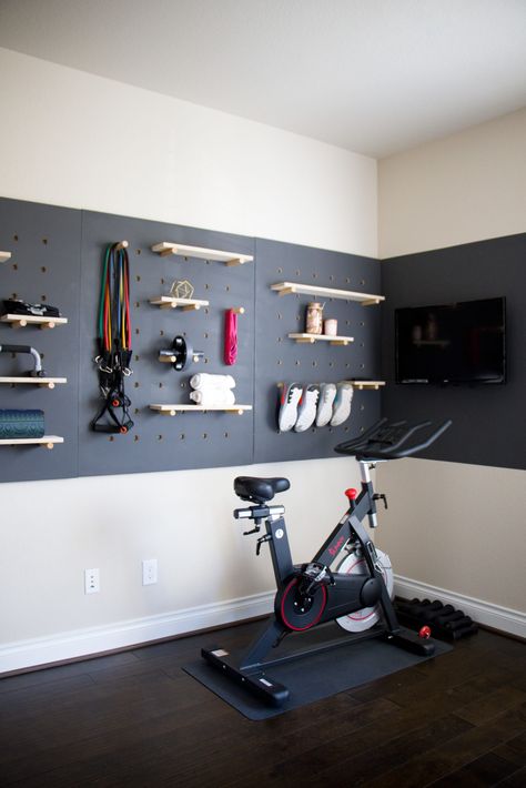 Office: One Room Challenge Reveal – Build to Made Workout Room Office Combo, Office And Workout Room Combo, Home Office Gym Combo, Office Gym Combo, Small Gym Room, Home Gym Small, Home Office And Gym, Home Office Dark, Home Gym/office