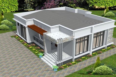 Client A:   I like flat roofed designs very much but when I remember              the cost of doing  another slab up there I shrink. Be... Flat Roof House Designs, Flat Roof Design, Modern Bungalow House Design, Bungalow Style House, Flat Roof House, Bungalow Style House Plans, Affordable House Plans, House Roof Design, Modern Bungalow House