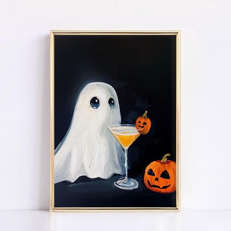 Easy Acrylic Painting Ideas Halloween, Halloween Painting Beginner, Spooky Paint Night Ideas, Halloween Diy Painting Canvas Easy, Halloween Painting Decor, Paint Night Inspiration, Mini Canvas Halloween Art, Easy Canvas Halloween Painting, Halloween Scene Painting