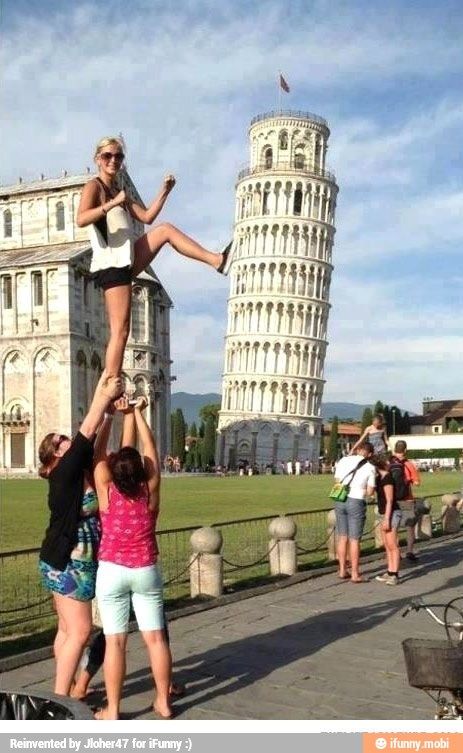 Pizza tower - iFunny :) Foto Tips, Foto Poses, 웃긴 사진, Cool Stuff, Leaning Tower, Optical Illusions, Bones Funny, Leaning Tower Of Pisa, Pisa