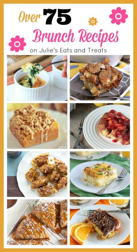 Over 75 brunch recipes, including everything from french toast to egg casseroles and everything in between! Make Ahead Brunch Recipes, Christmas Brunch Recipes, Make Ahead Brunch, Breakfast And Brunch, Birthday Brunch, Easy Brunch, Brunch Menu, Christmas Breakfast, Quiche Recipes