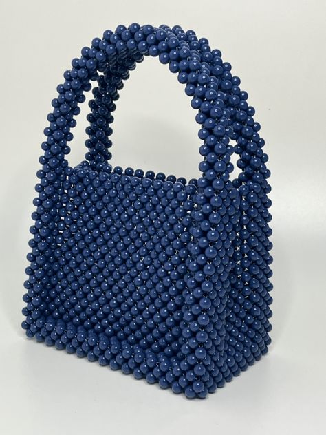 Blue Beaded Bag, Hand Beaded Bag, Braided Bracelet Diy, Seed Bead Jewelry Patterns, Bead Bag, Sac Diy, Bead Crafts Diy, Diy Bag Designs, Diy Bags Patterns