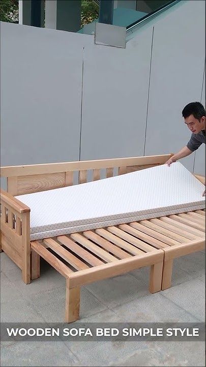 Wooden Sofa Bed Design, Sofa Come Bed Designs Wooden, Diy Sofa Bed How To Make, Sofa Come Bed Designs Modern, Wooden Sofa Bed, Sofa Come Bed, Sofa Rattan, Diy Sofa Bed, Sofa Bed Wooden