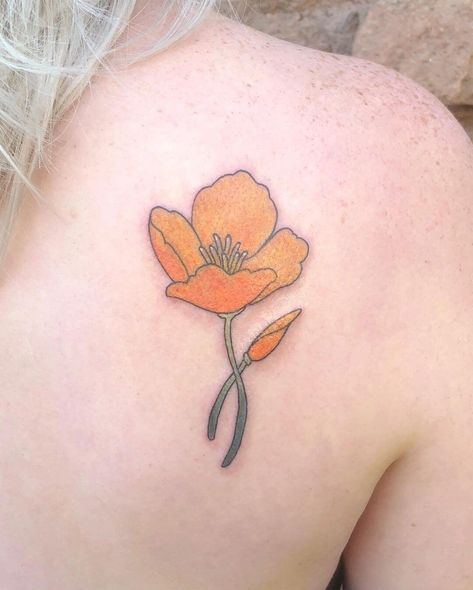 101+ California Poppy Tattoo Ideas You Need To See! 163 Outsons Orange Poppy Tattoo, Poppy Tattoo Ideas, Poppy Tattoo Meaning, California Poppy Tattoo, Californian Poppy, Poppy Flower Tattoo, Poppy Tattoo, Bright Tattoos, Men's Fashion Tips