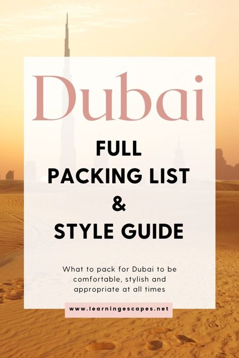 Travel To Dubai Packing Lists, Holiday Outfits For Dubai, Clothes For Dubai Trip, Packing List For Dubai, Travel Capsule Wardrobe Dubai, Dresses For Dubai Trip, Packing For Dubai, Dubai Capsule Wardrobe, Clothes To Wear In Dubai