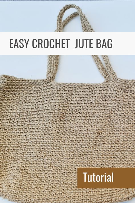 This is a unique design with no seam ribbed jute bag that is perfect for daily life Summer Bag Crochet Patterns, Jute Bag Crochet Pattern, Jute Crocheted Bag, Crochet Jute Bag Free Pattern, Crochet Jute Tote Bag, Crochet Jute Beach Bag, Crochet Jute Bag, Crochet Jute, Jute Bag