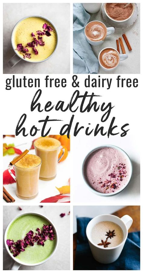 If you want a little warmth this winter, skip the hot drinks from Starbucks and make something healthy at home. Check out our roundup of gluten free and dairy free healthy hot drinks! | thefitcookie.com #dairyfree #glutenfree #healthyrecipes #hotdrinks Hot Drinks From Starbucks, Healthy Hot Drinks, Hot Drink Recipes, Drinks From Starbucks, Warm Drinks Recipes, Moon Milk Recipe, Dairy Free Hot Chocolate, Wassail Recipe, Hot Winter Drinks