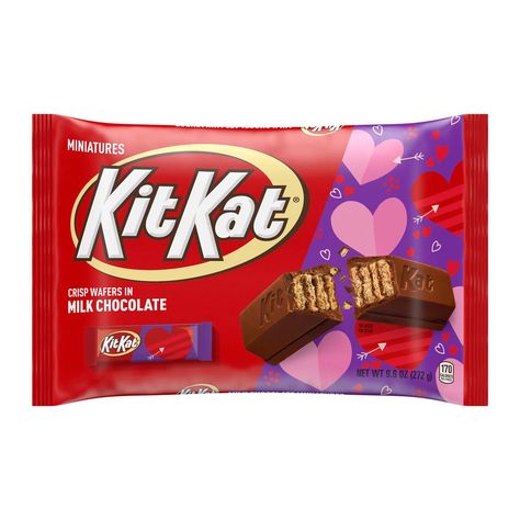 Kit Kat® Miniatures Milk Chocolate Wafer Valentine's Day Candy, Bag 9.6 oz - Walmart.com Kit Kat Candy, Candy Bar Bags, Miniature Candy, Miniature Bar, Kit Kat Bars, Chocolate Wafer, Cookie Crunch, Easter Snacks, Milk Chocolate Candy