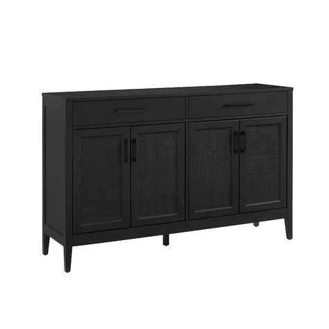 Traditional Sideboard, Sideboard Black, Rattan Sideboard, Removable Shelves, Multipurpose Furniture, Black Sideboard, Versatile Furniture, Large Cabinet, Home Styles