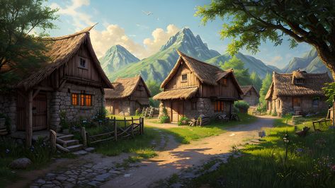 Fantasy Concept Background Realistic Medieval Village Environment#pikbest##Illustration Medieval Background, Village Environment, Environment Illustration, Warhammer Fantasy Roleplay, Fantasy Village, Dnd World Map, Anime Places, Illustration Fantasy, Concept Background