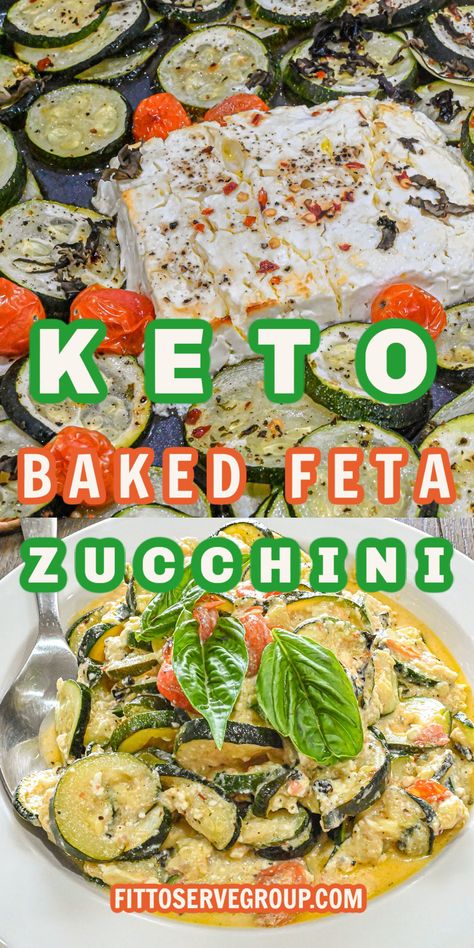 Keto baked feta zucchini is the perfect zucchini side dish inspired by the viral Tik Tok sensation “baked feta pasta”. It’s creamy, tangy, packed with Italian herbs and spices, and easy to make! keto baked feta zucchini | keto-friendly baked feta | low carb baked feta zucchini #ketobakedfetazucchini #ketobakedfeta Zucchini Side Dish, Low Sodium Recipes Heart, Zucchini Pasta Recipes, Keto Approved Foods, Zucchini Side Dishes, Baked Feta Pasta, Zucchini Feta, Baked Feta, Italian Herbs