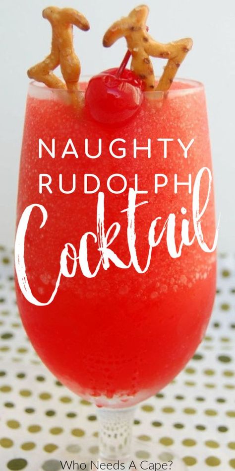 Drinks For Christmas Party, Rudolph Cocktail, Drinks For Christmas, Fun Christmas Drinks, Christmas Themed Drinks, Easy Christmas Drinks, Christmas Cocktails Easy, Holiday Drinks Alcohol, Xmas Drinks