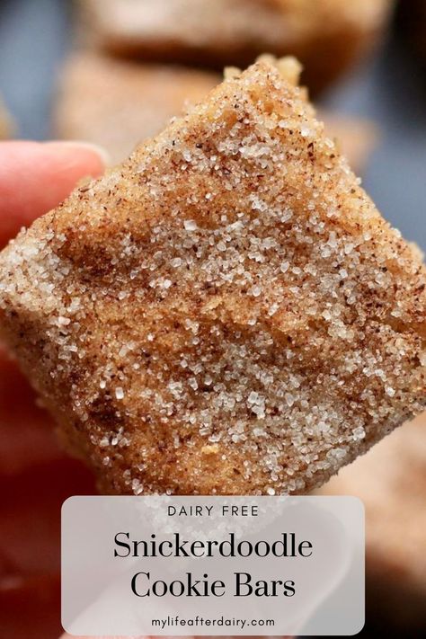 Snickerdoodle Cookie Bars, Lactose Free Desserts, Dairy Free Deserts, Dairy Free Dessert Easy, Soy Free Desserts, Non Dairy Desserts, Nut Free Desserts, Gluten Free Dairy Free Dessert, Dairy Free Recipes Dessert