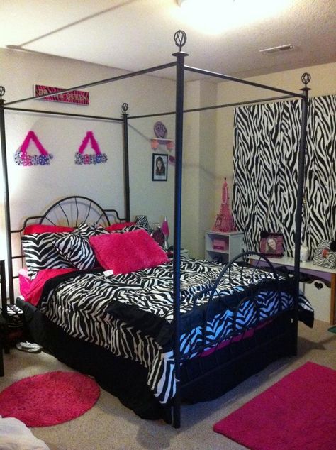 girly room decorations for girls site:pinterest.com | Little girls zebra room | Ideas for my house(: Pink Zebra Print Room, Zebra Print Room Decor, 2000s Room Aesthetic Pink, Zebra Print Bedroom Decor, Mcbling Room, Zebra Print Rooms, Zebra Bedroom Decor, Zebra Room Decor, Zebra Print Bedroom