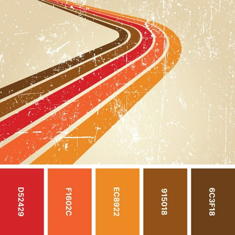 Retro Color Scheme 70s, 70s Color Palette Retro, 70s Color Scheme, 70s Color Palette, Graphic Design Vintage, Vintage Color Palette, Vintage Colours, Retro Colours, Birth Colors