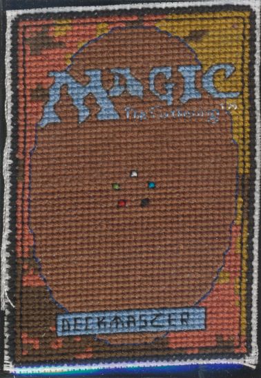 Magic the Gathering by Zemmer.deviantart.com on @deviantART Magic The Gathering Embroidery, Mtg Cross Stitch, Magic The Gathering Pixel Art, Magic The Gathering Cross Stitch, Mtg Crafts, Graphgan Patterns, Embellished Embroidery, Diy Geek, Geeky Cross Stitch Patterns