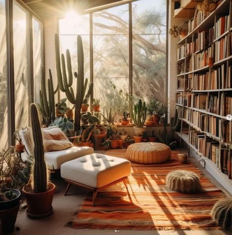 #interiordesigninspo #interiordecor #interiordesigns #dreamrooms #dreamydesigns #readingroom #readingroomdesign #sunroom #sunrooms #sunroomdecor #sunroomdesignidea #sunroomstyle #sunroomgoals #homelibrary #orangerie #cactilover #cactuslover #succulents #succulentlover #booklovers Sunroom With Plants, Sunroom Library, Reading Room Design, Sunroom Makeover, Reading Rooms, Sunroom Decorating, Porch Makeover, X Design, Dream Apartment Decor