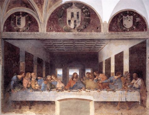 Last Supper Painting, Da Vinci Last Supper, The Last Supper Painting, Paintings Famous, The Last Supper, Perspective Art, Last Supper, Italian Artist, Classical Art