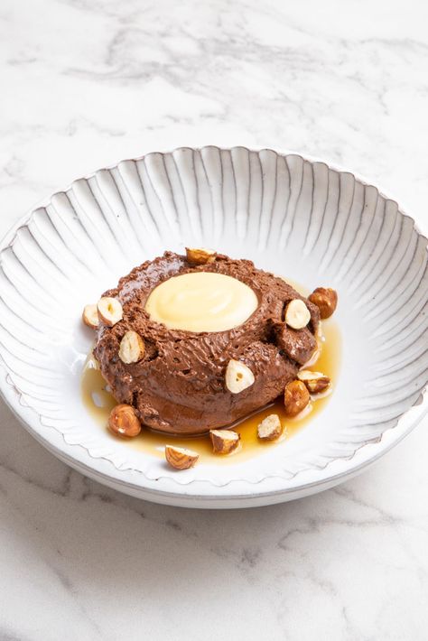 Coffee and Chocolate Mousse, Rum Caramel, Orange Curd, Hazelnuts Recipe Orange Chocolate Desserts, Kumquat Dessert, Coffee Curd, Orange Chocolate Mousse, Dessert Orange, Rum Caramel, Hazelnut Mousse, Dinner Party Dessert, Chocolate Hazelnut Cookies