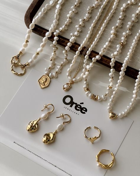 If you haven’t checked out our pearl necklaces🤍 shop www.oreejewellery.com #OréeJewellery #OréeNecklace Jewellery Photo, Business Jewelry, Fantasy Earrings, Jewelry Product Shots, Jewellery Photography, Gold Plated Jewellery, Accessories Display, Amber Earrings, Pearl Necklaces