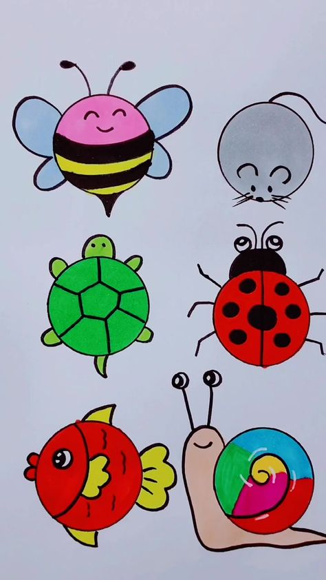 Paper Flower Crafts For Kids, Flower Crafts For Kids, Hand Art Kids, Bee Drawing, Aktiviti Kanak-kanak, Easy Animal Drawings, Art Kits For Kids, Crafts For Kids Paper