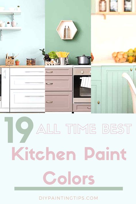 We love a room redecoration and these 19 best kitchen paint colors of all time are sure to inspire you to transform your kitchen into the room of your dreams. Read our post for the ultimate 2020 color guide for kitchens. Cheerful Kitchen Paint Colors, Mint Green Kitchen Walls, Kitchen Paint Ideas Walls, Kitchen Color Ideas For Walls, Happy Kitchen Colors, Kitchen Wall Paint Colors, Best Kitchen Paint Colors, Kitchen Paint Color, Easy Diy Painting