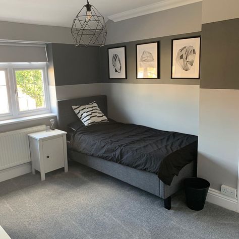 Boys Room Gray Walls, Black White And Grey Bedroom Ideas Men, Grey Boys Bedroom Ideas, Grey Boys Bedroom Teenager, Grey Teenage Boys Room, Boys Grey Bedroom Ideas, Black And Grey Bedroom Ideas Men, Teenage Boys Bedroom Ideas Small, Blue And Grey Boys Bedroom