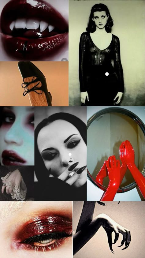 Moodboard of vampire inspired pictures Gory Vampire Costume, Vampire Wife Aesthetic, Female Vampire Aesthetic Clothes, Realistic Vampire Costume, Chic Vampire Costume, Glam Vampire Costume, Creative Vampire Costume, Classic Vampire Costume, Twilight Vampire Costume