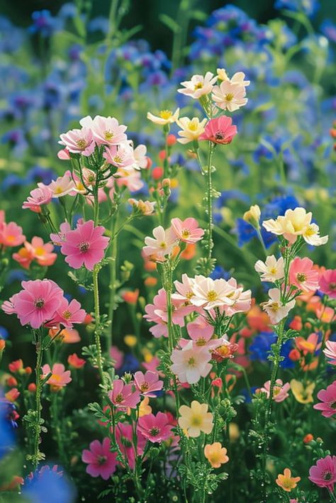 Uk Spring Flowers, Wild Flower Photography, Pretty Flower Garden, Wild Flower Garden, Ocean Flowers, Spring Foliage, Colorful Photography, Landscape Flowers, Field Flowers