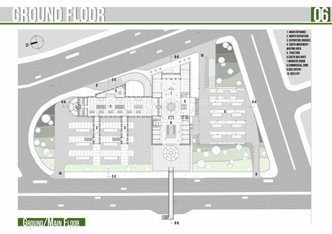 Presidents Medals: Sidon Bus Terminal Terminal Floor Plan, Bus Parking Design Plan, Public Transport Architecture, Arabian Design, Parking Plan, محطة وقود, School Shoulder Bags, Bus Stop Design, Terminal Bus