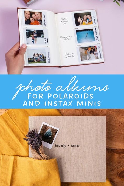 Best Photo Albums for Polaroids and Instax Minis - Do you love polaroids and want to show off your favorites? Here are some of the best photo albums for polaroids and Instax mini photos! Instax Mini Photo Guest Book, Instax Mini Photo Album Ideas, Instax Mini Photo Album Diy, Instax Album Ideas, Polaroid Photo Album Ideas, Instax Picture Ideas, Polaroid Album Ideas, Instax Photos Ideas, Instax Mini Ideas Display