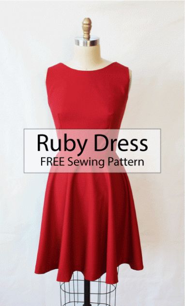 Sew A Dress, Ruby Dress, Dress Sewing Patterns Free, Diy Sy, Trendy Sewing, Diy Vetement, Free Sewing Pattern, Beginner Sewing Projects Easy, Kleidung Diy