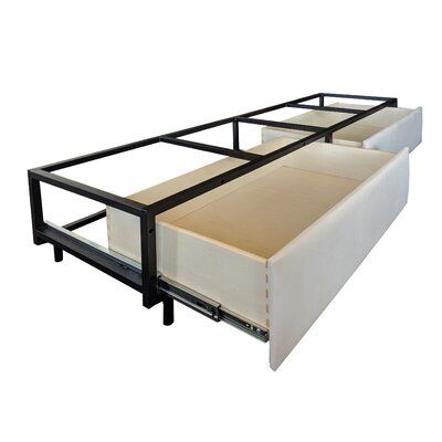 RepublicDesignHouse Underbed Storage Drawer | Wayfair Cama Industrial, Bunk Bed Accessories, Underbed Storage Drawers, Bed Metal, Pelan Rumah, Underbed Storage, Steel Bed, Bed With Drawers, Drawer Unit