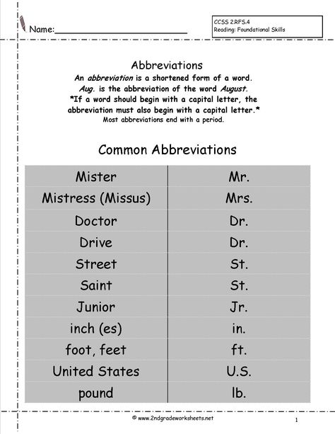 Abbreviations cut and paste Abbreviations Worksheet, Kindergarten Grammar Worksheets, Third Grade Grammar Worksheets, Scientific Notation Worksheet, 2nd Grade Reading Worksheets, 2nd Grade Grammar, Ela Worksheets, Scientific Notation, Spelling Worksheets