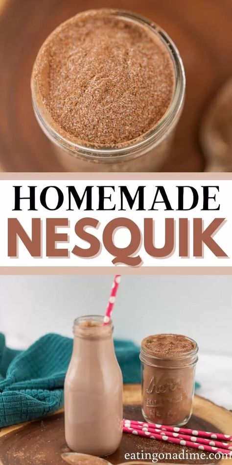 Save money by making your own homemade Nesquik. It is easy to make and healthier by making your own DIY Nesquik powder at home. Learn how to make this easy copycat Nesquik recipe. #eatingonadime #nesquikrecipes #copycatrecipes #easyrecipes Homemade Nesquick, Nesquik Recipes, Homemade Dry Mixes, Mix Drinks, Homemade Pantry, Homemade Baking, Spice Mix Recipes, Rare Roses, Homemade Condiments