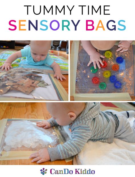 Baby sensory play and baby learning play to make Tummy Time fun! Learn to make simple sensory bags for babies to do more Tummy Time. Tummy Time Sensory, Sensory Projects, Baby Zintuiglijk, Maluchy Montessori, Infant Classroom, Sensory Bags, Baby Sensory Play, Itty Bitty Baby, Baby Play Activities