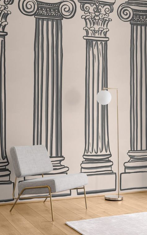 Corinthian Aesthetic, Column Types, Ancient Greek Columns, Columns Wallpaper, Column Decor, Wallpapers Interior, Ancient Greece Aesthetic, Greece Wallpaper, Nude Background