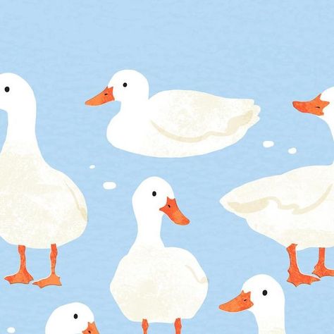 Duckling Illustration Cute, Simple Background Illustration, Cute Duck Illustration, Ducks Illustration, Duck Paintings, Notion Pictures, Simple Animals, Duck Illustration, Spring Illustration