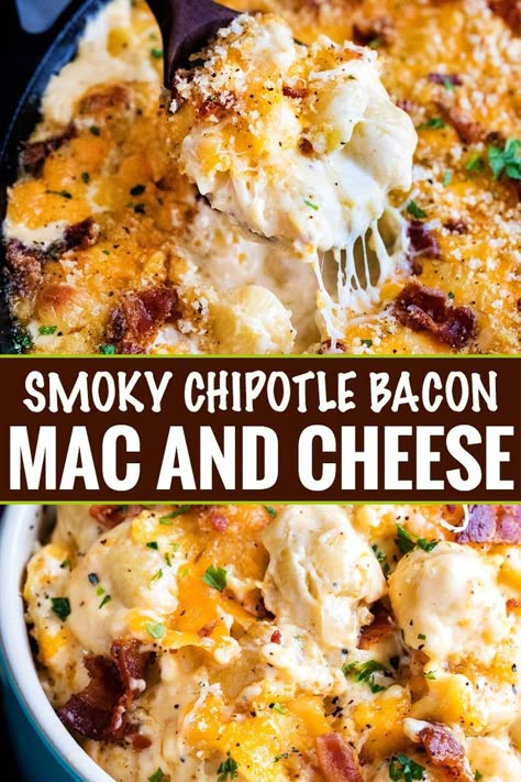 Best Thanksgiving Mac And Cheese, Mac And Cheese Ideas, Thanksgiving Mac And Cheese, Mac And Cheese Recipes, Mac And Cheese Casserole, Thanksgiving Food Sides, Chipotle Peppers, Bacon Mac And Cheese, Best Thanksgiving Recipes