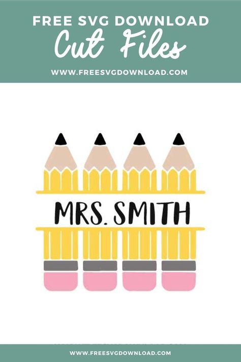 Pencil Clipart, Sublimacion Ideas, Cricut Svg Files Free, Teacher Appreciation Gifts Diy, Teacher Craft, Name Frame, Cricut Free, Cricut Tutorials, Free Svg Cut Files