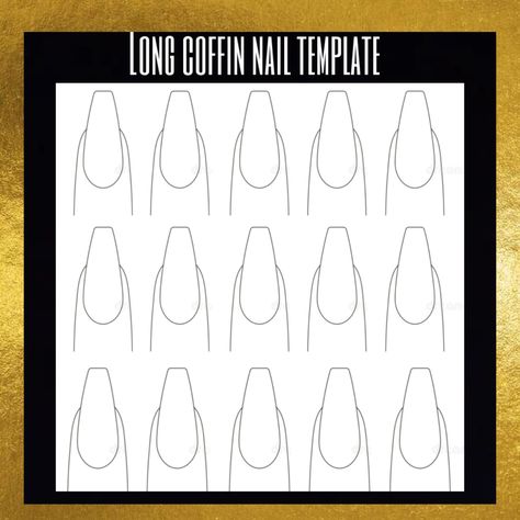 Nail Template Coffin, Nail Template Designs, Nail Template Free Printable, Printable Nail Art Templates, Nails Template, Printable Nail Art, Nail Template, Nail Art Templates, Uñas Ideas