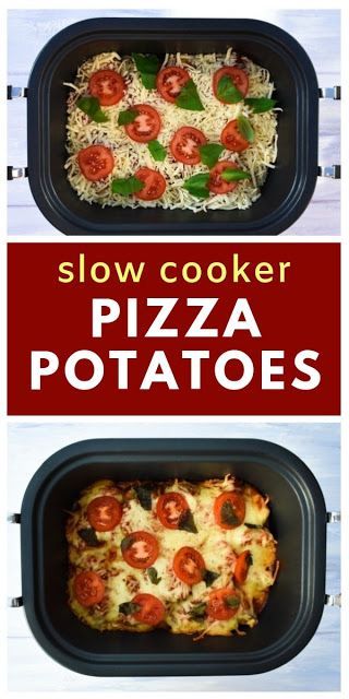 Pizza Potatoes, Slow Cooker Pizza, Crock Pot Pizza, Garlic Bread Pizza, Vegan Slow Cooker Recipes, Vegan Crockpot Recipes, Vegan Crockpot, Slow Cooker Potatoes, Vegan Slow Cooker