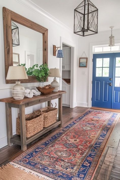 Beach House Entryway, Coastal Eclectic, Farmhouse Fall Decor Ideas, Coastal Bungalow, Coastal Craftsman, Coral House, Coastal Apartment, Boho Bungalow, Boho Ideas