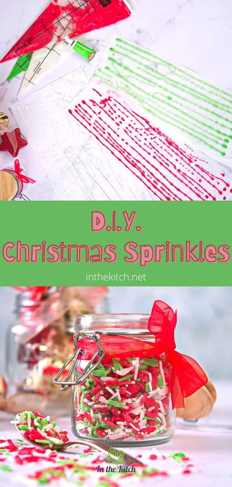 Diy Sprinkles, Sprinkles Recipe, Christmas Sprinkles, Candy Sprinkles, Green Candy, Diy Cookie, Christmas Candy Recipes, Natural Christmas, Winter Party