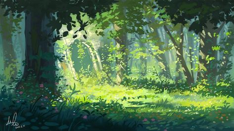 Dunia Disney, Studio Ghibli Background, Arte Peculiar, Fantasy Background, Forest Background, Scenery Background, Background Drawing, Forest Painting, Forest Art